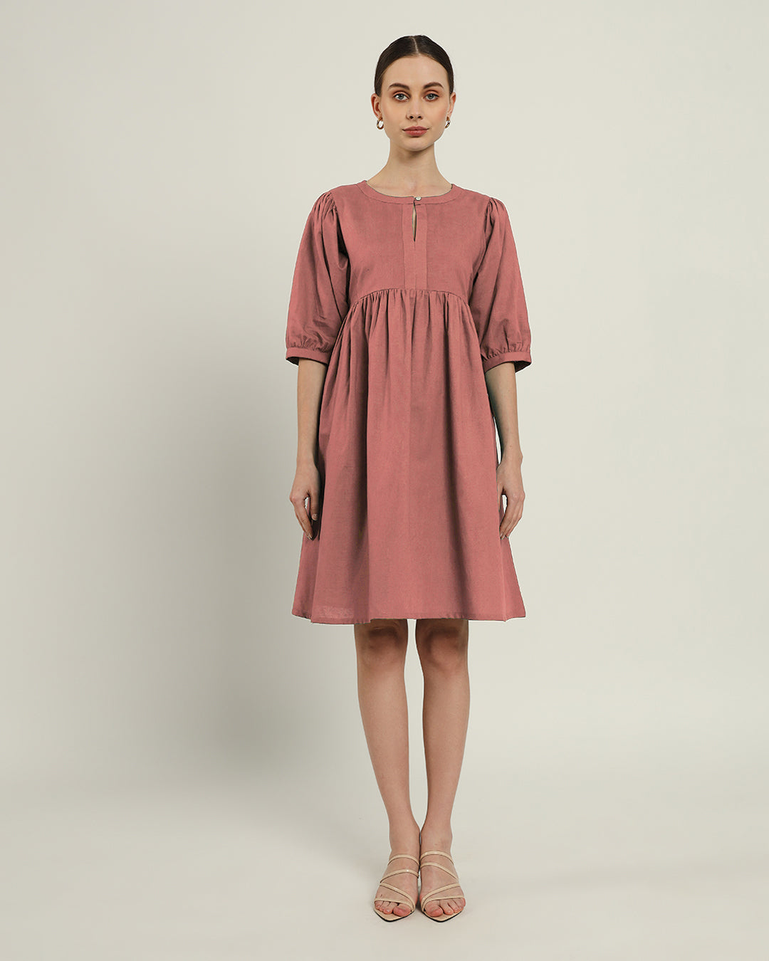 The Aira Ivory Pink Cotton Dress