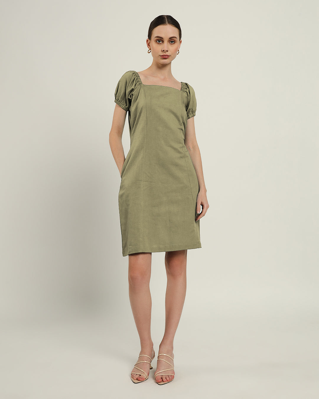 The Arar Daisy Olive Linen Dress