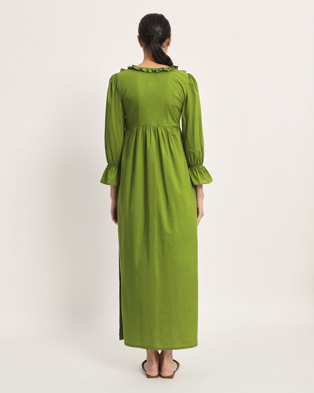 Sage Green Functional Flow Maternity & Nursing Dress