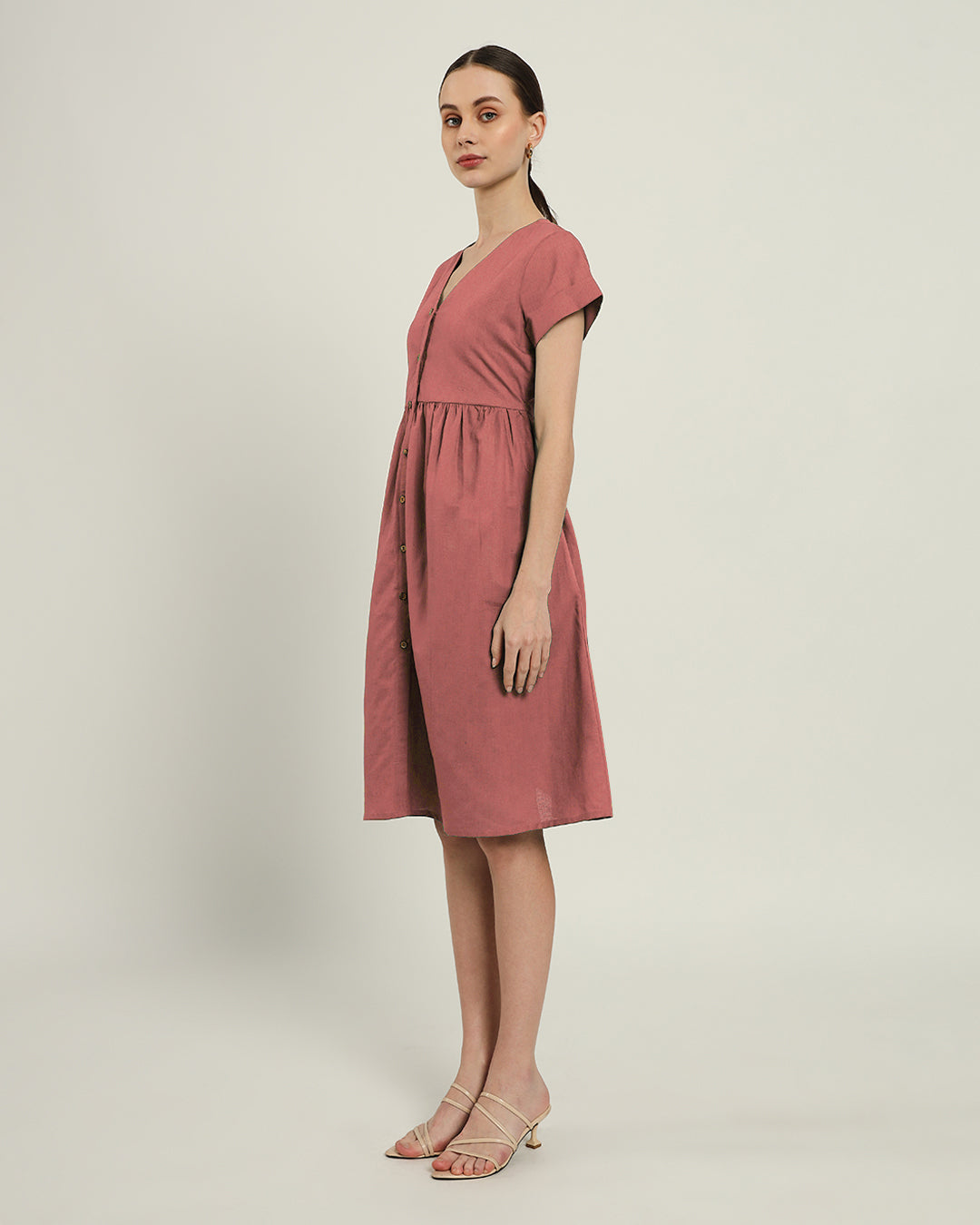 The Valence Ivory Pink Cotton Dress