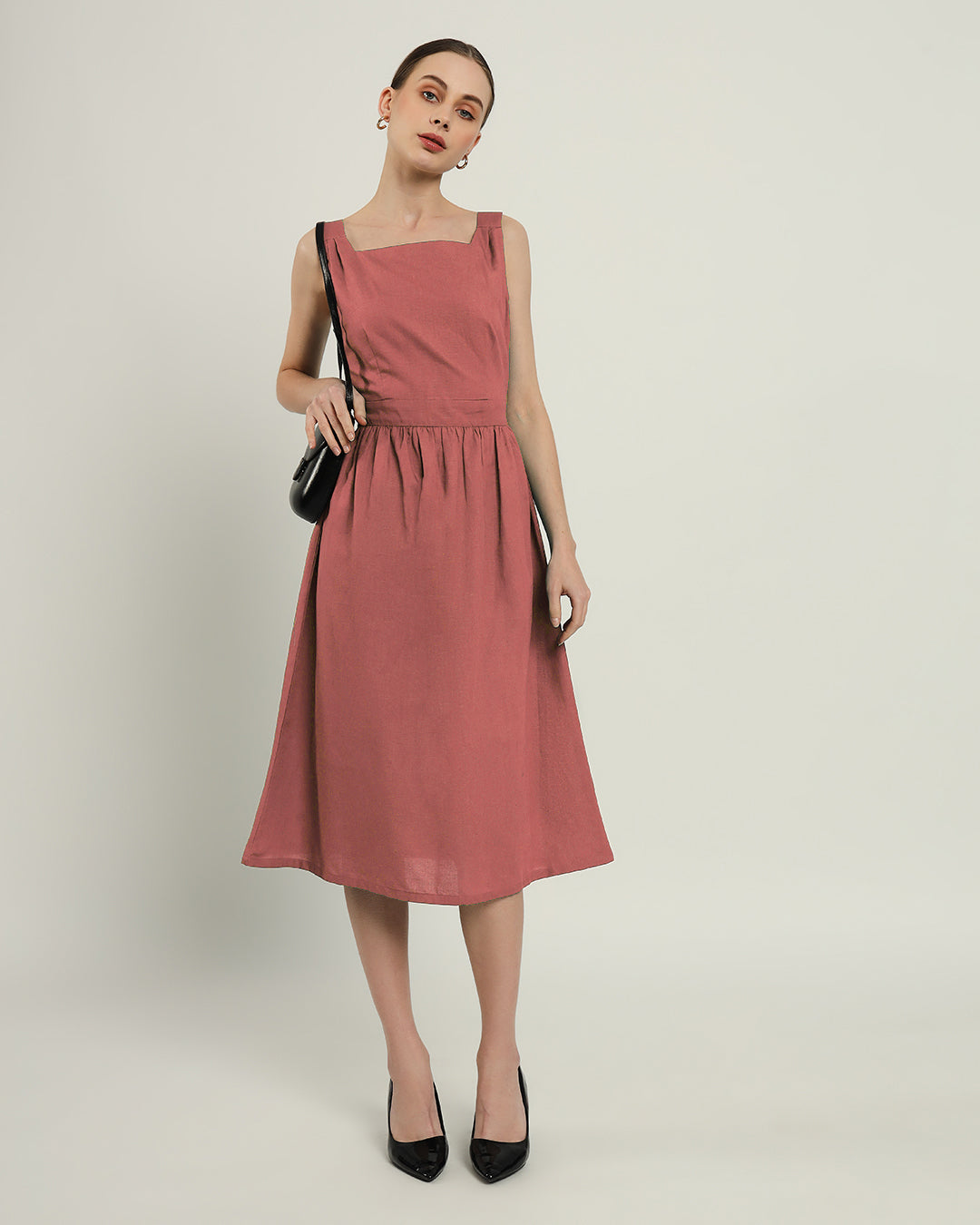The Mihara Ivory Pink Cotton Dress