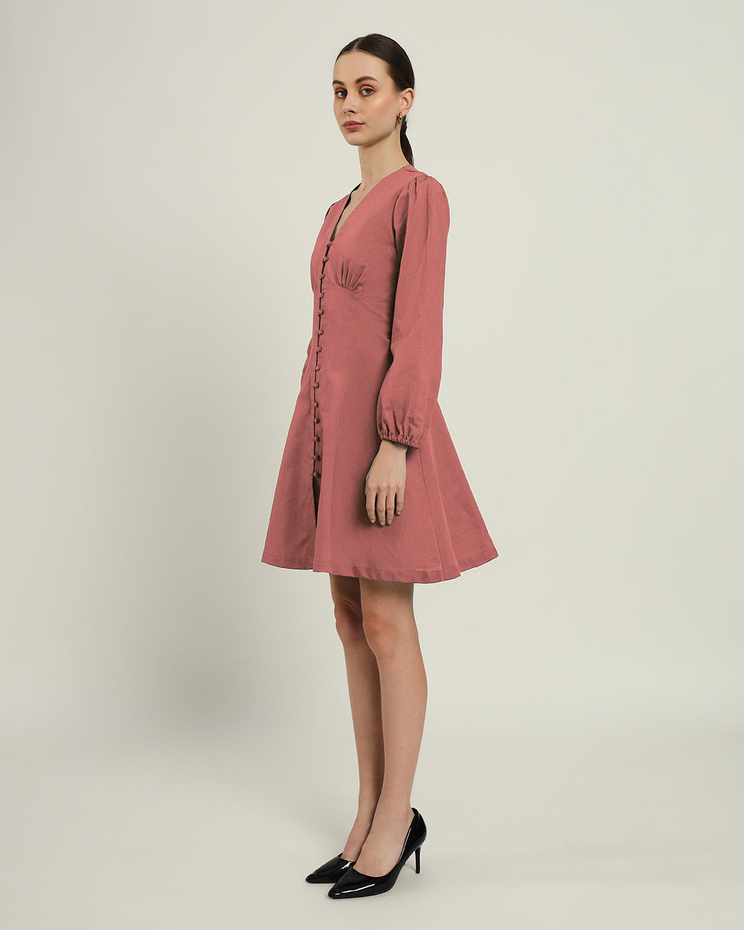The Dafni Ivory Pink Cotton Dress