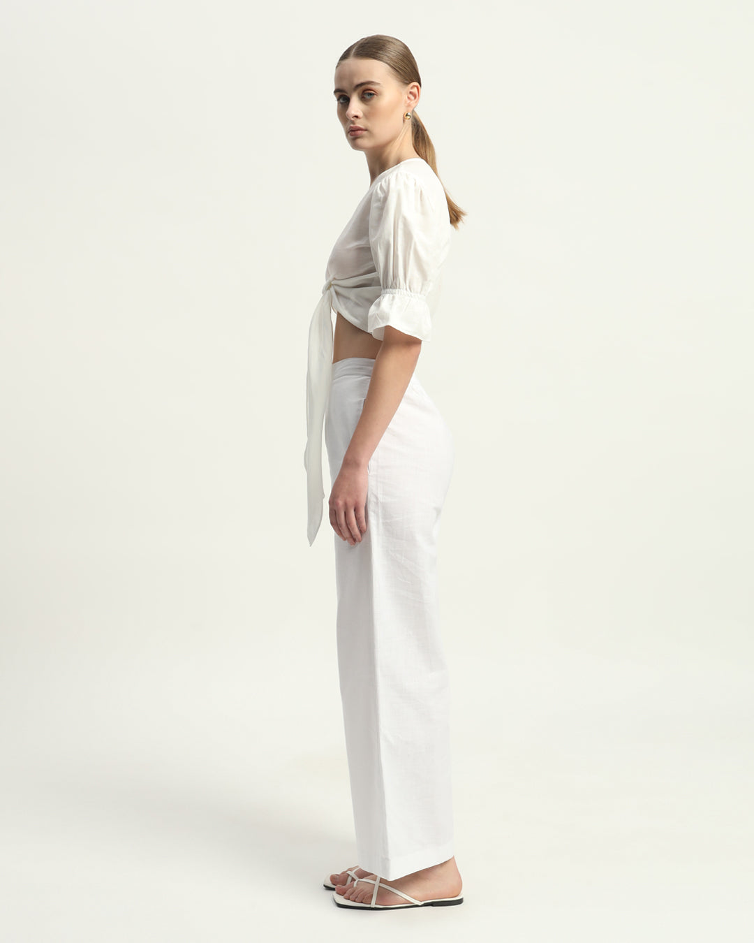 Pants Matching Set- White Bohemian Bliss Linen