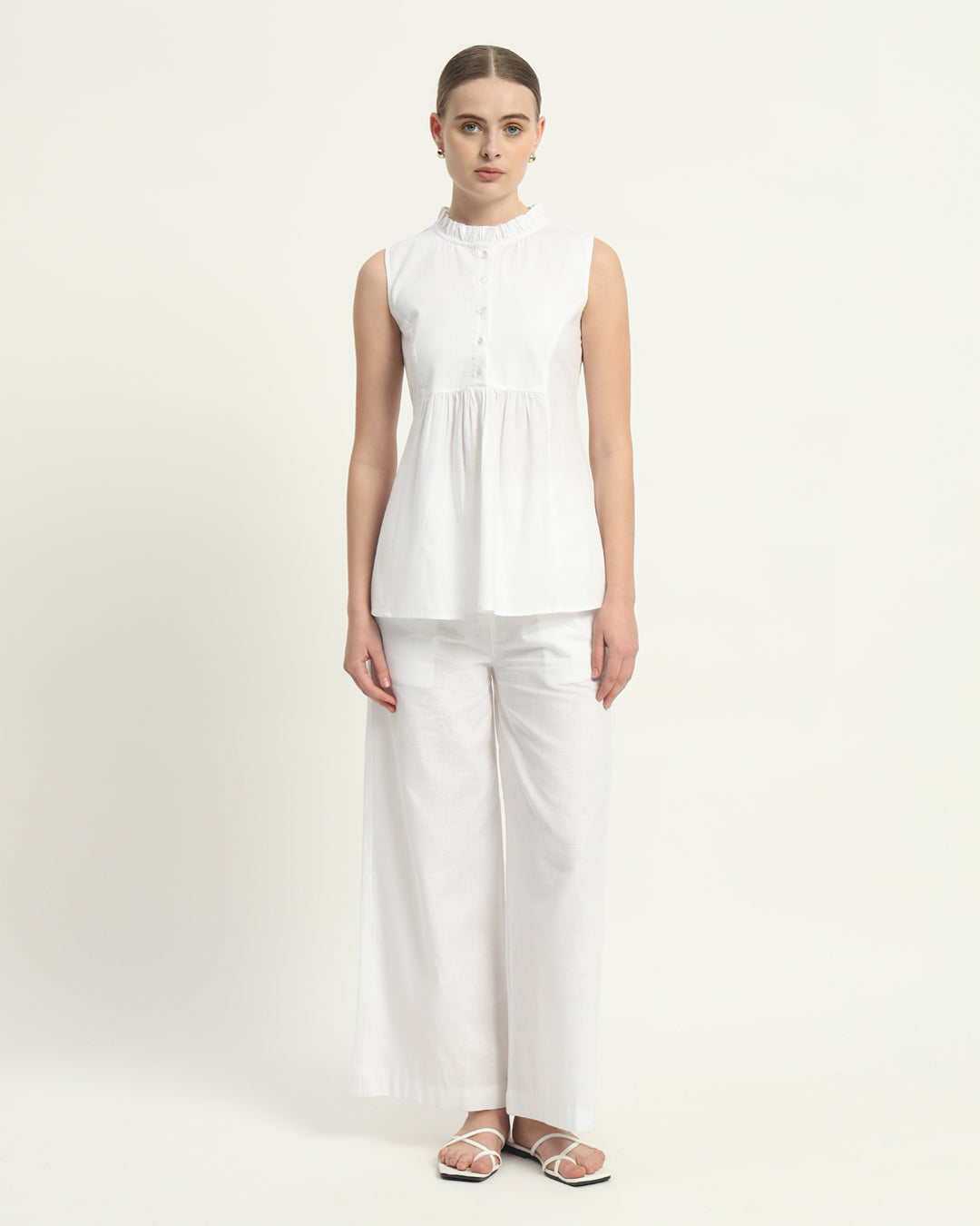 Pants Matching Set- White Frolicsome Flare