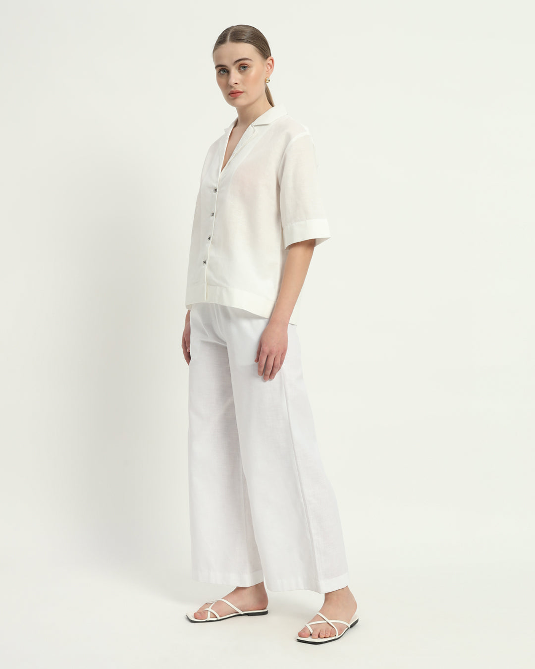 Pants Matching Set- White Linen City Slicker