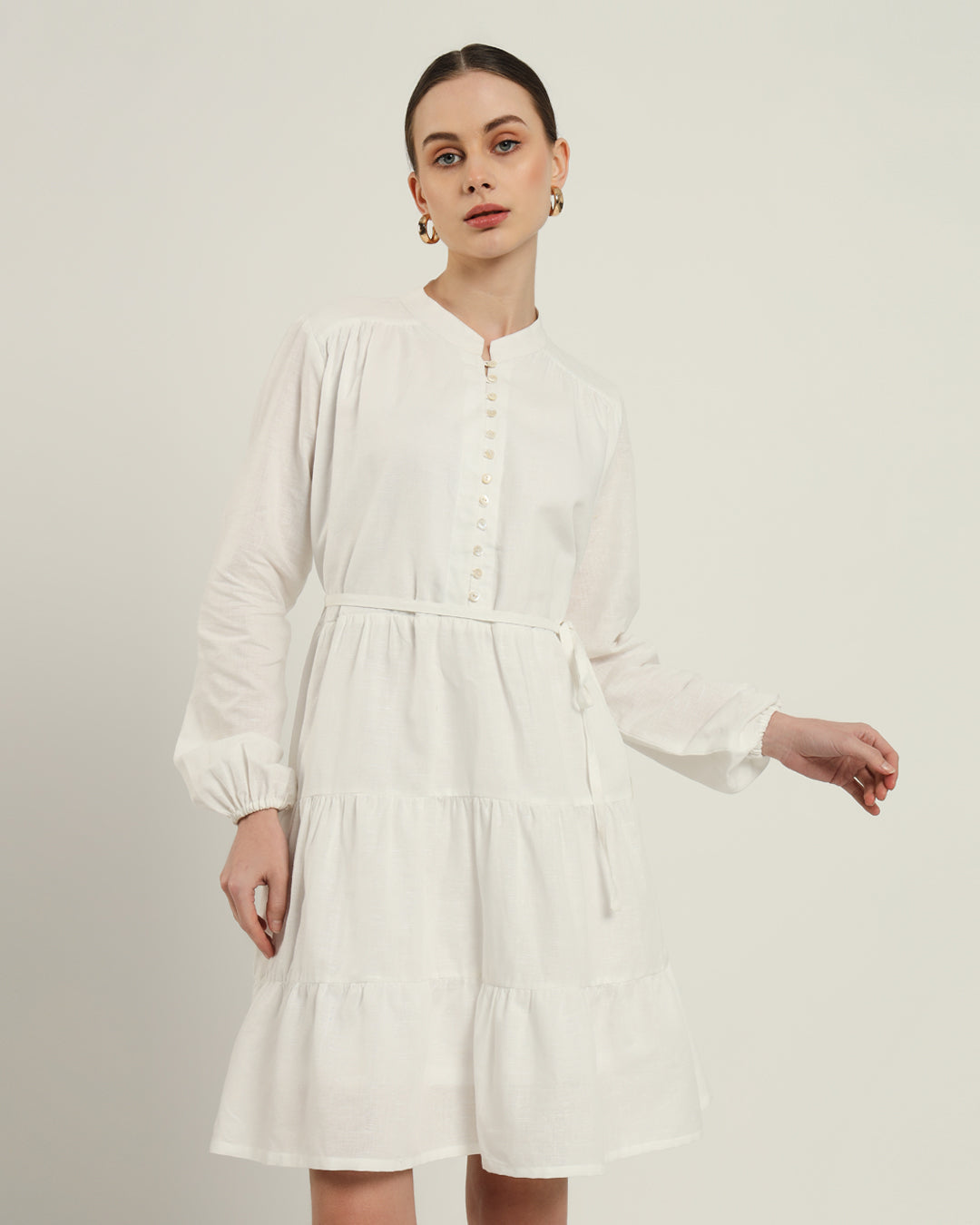 The Ely Daisy White Linen Dress
