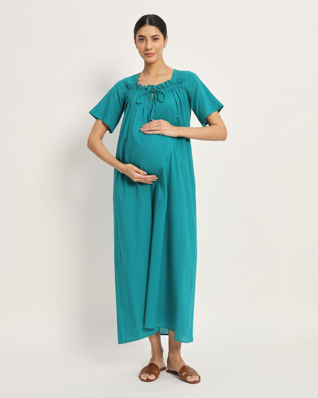 Green Gleam Mama's Glow Maternity & Nursing Dress