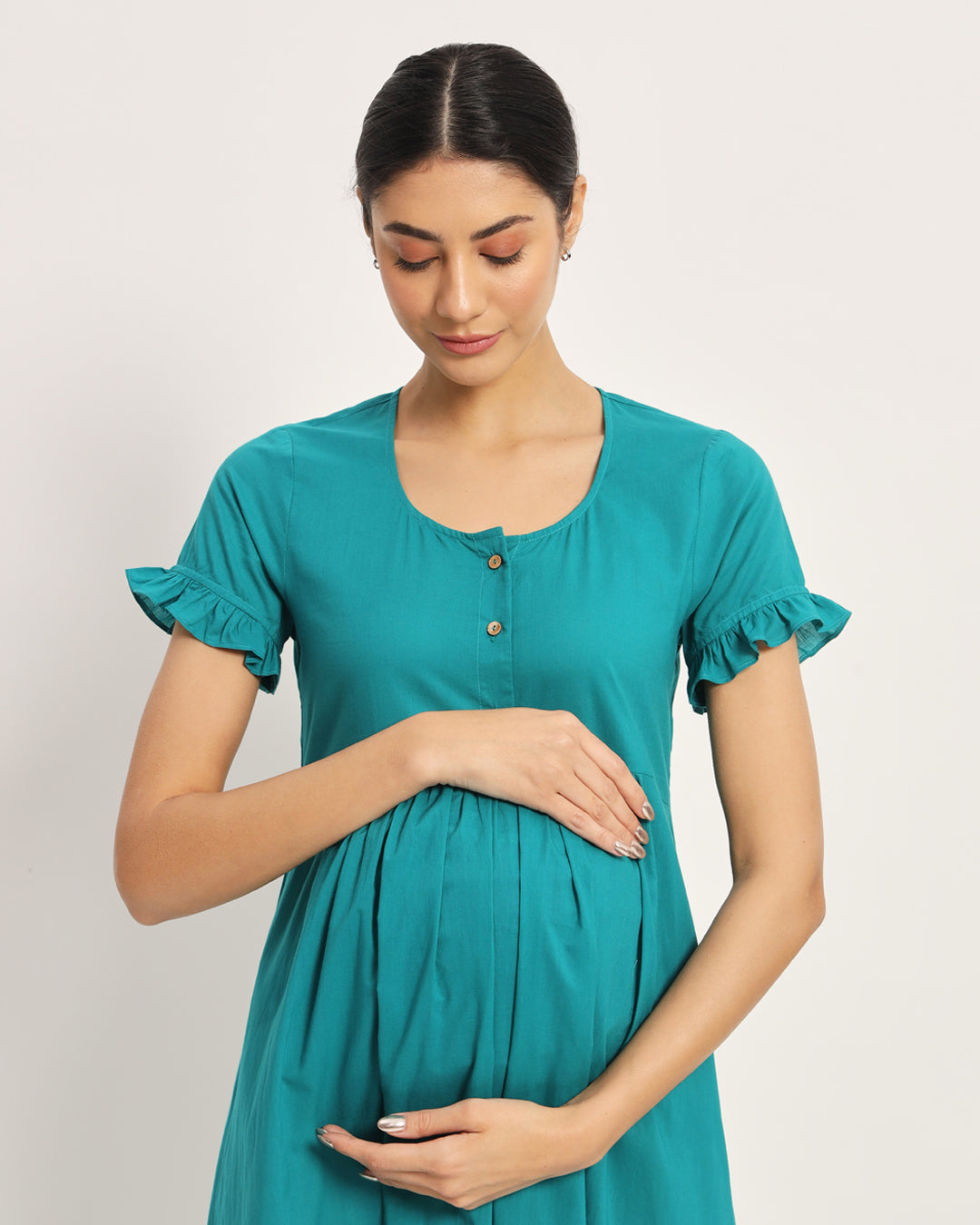 Green Gleam Bumpin' & Stylin' Maternity & Nursing Dress