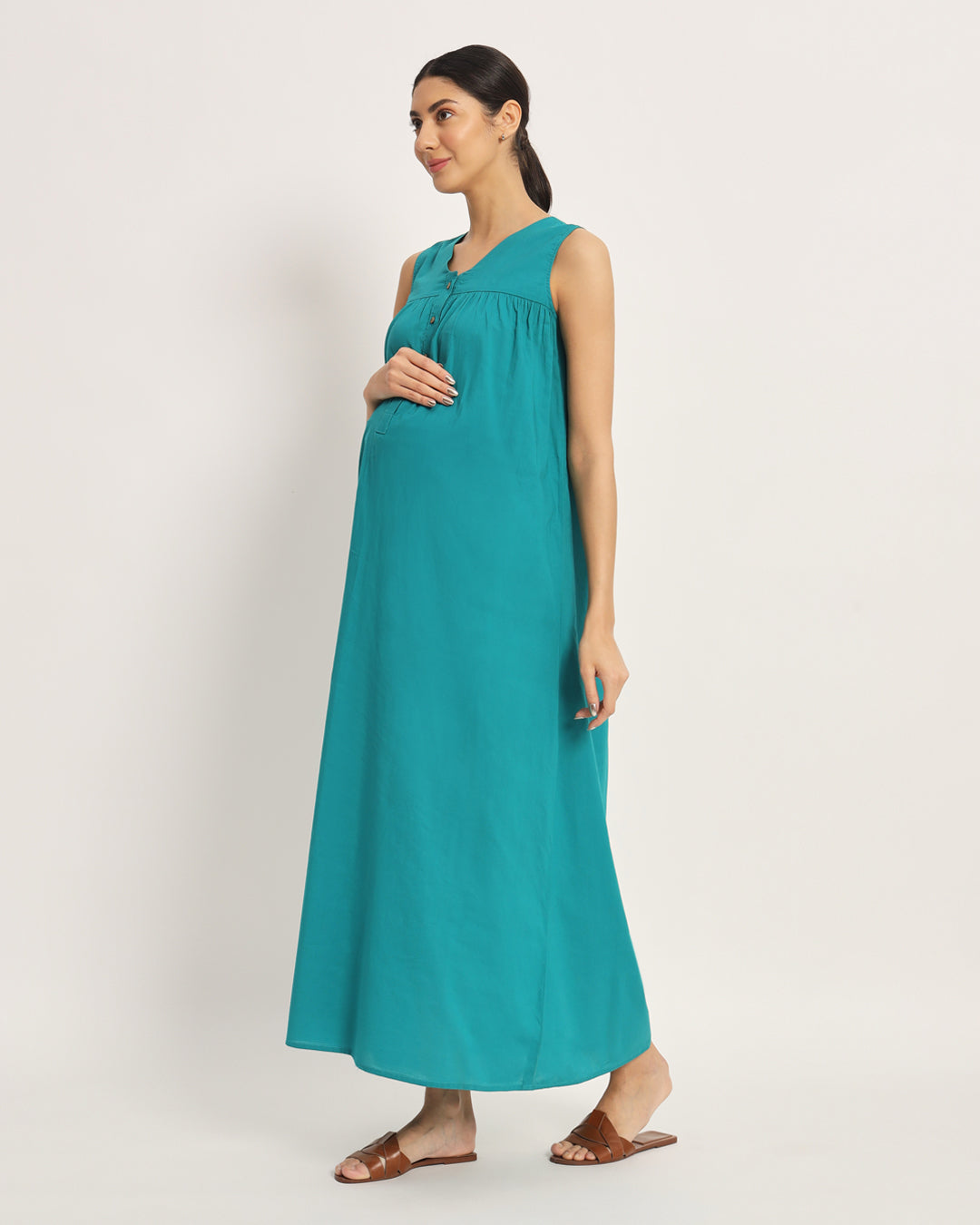 Green Gleam Mommylicious Maternity & Nursing Dress