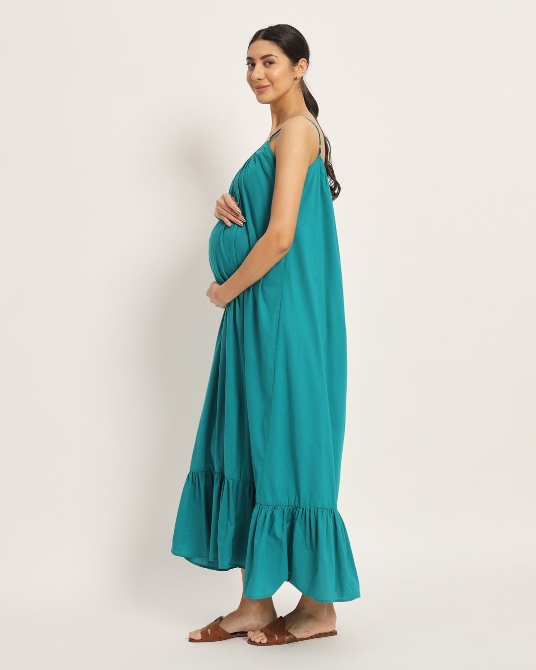 Green Gleam Belly Laugh Maternity & Nursing Dress