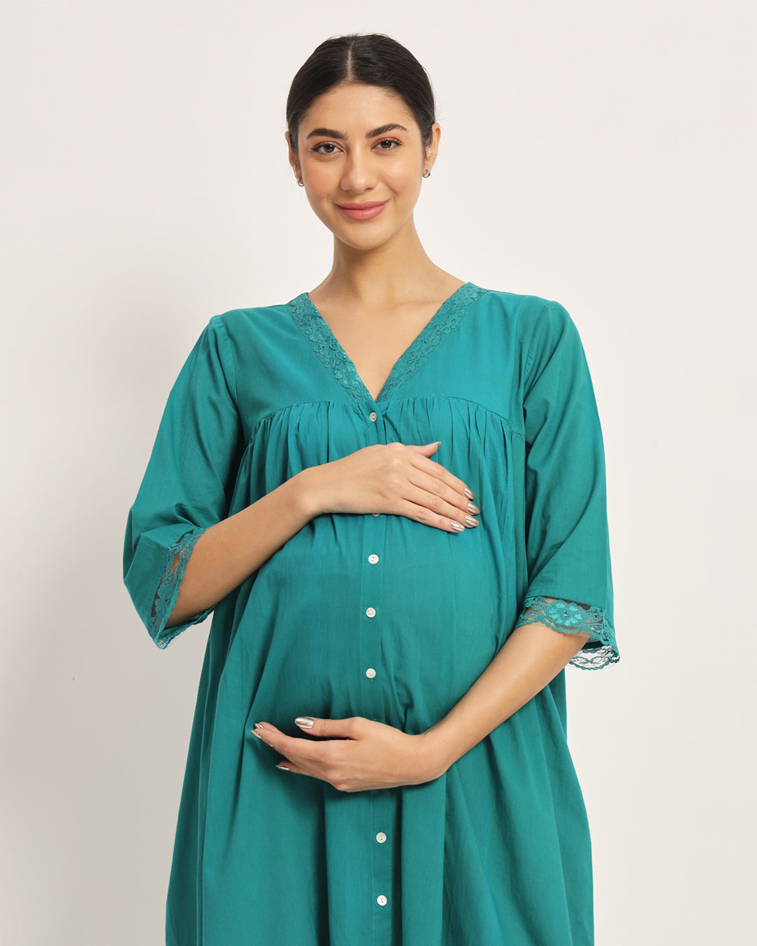 Green Gleam Preggo & Posh Maternity & Nursing Dress