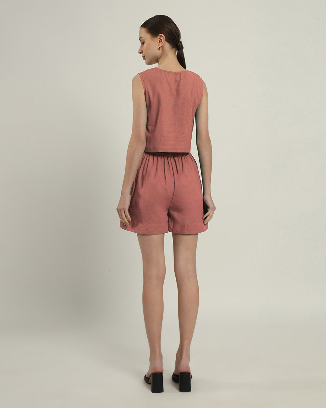Shorts Matching Set- Ivory Pink Viva La Verve