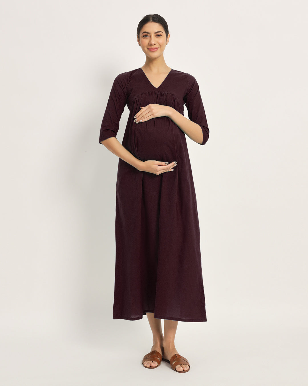 Plum Passion Bump Comfort Maternity & Nursing Dress