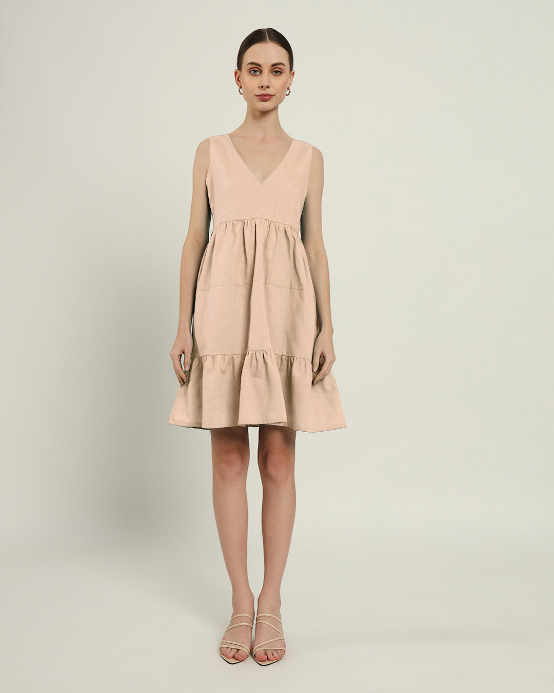 The Minsk Daisy Bisque Linen Dress