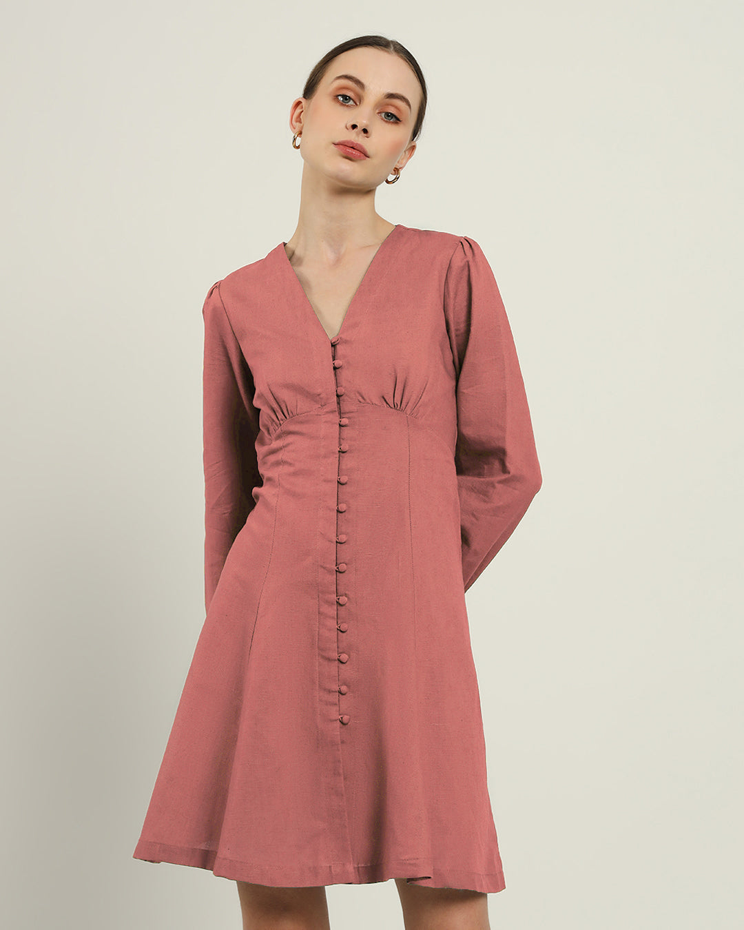 The Dafni Ivory Pink Cotton Dress