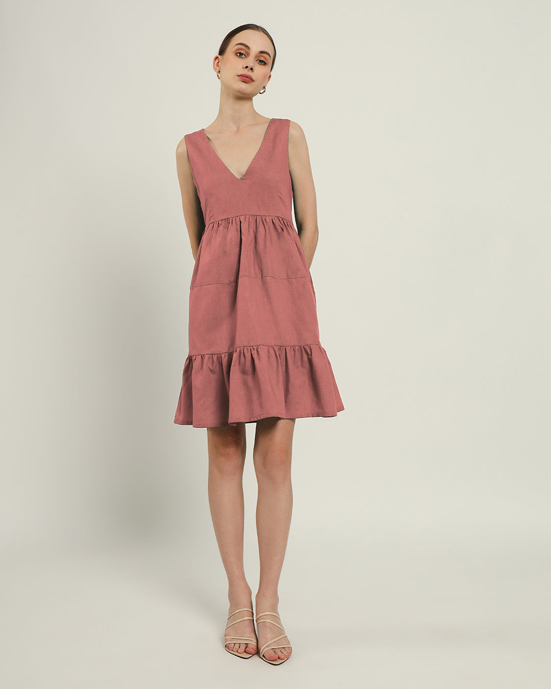 The Minsk Ivory Pink Cotton Dress