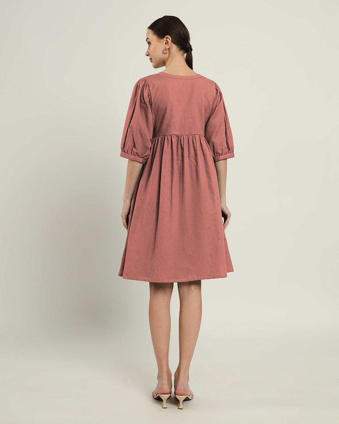 The Aira Ivory Pink Cotton Dress
