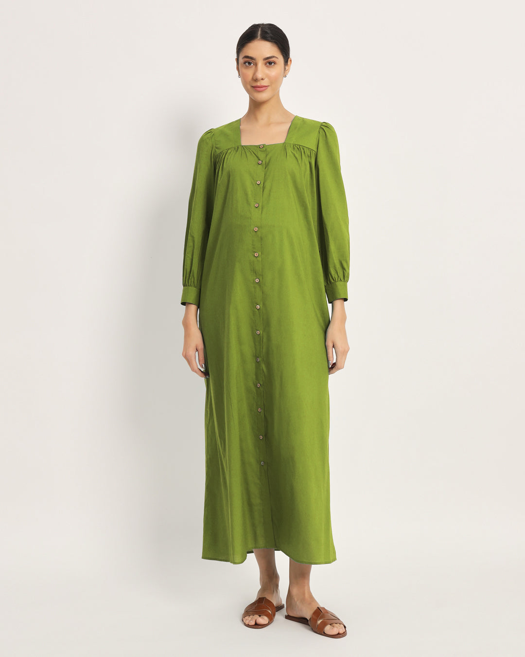 Sage Green Blossom Maternity & Nursing Dress