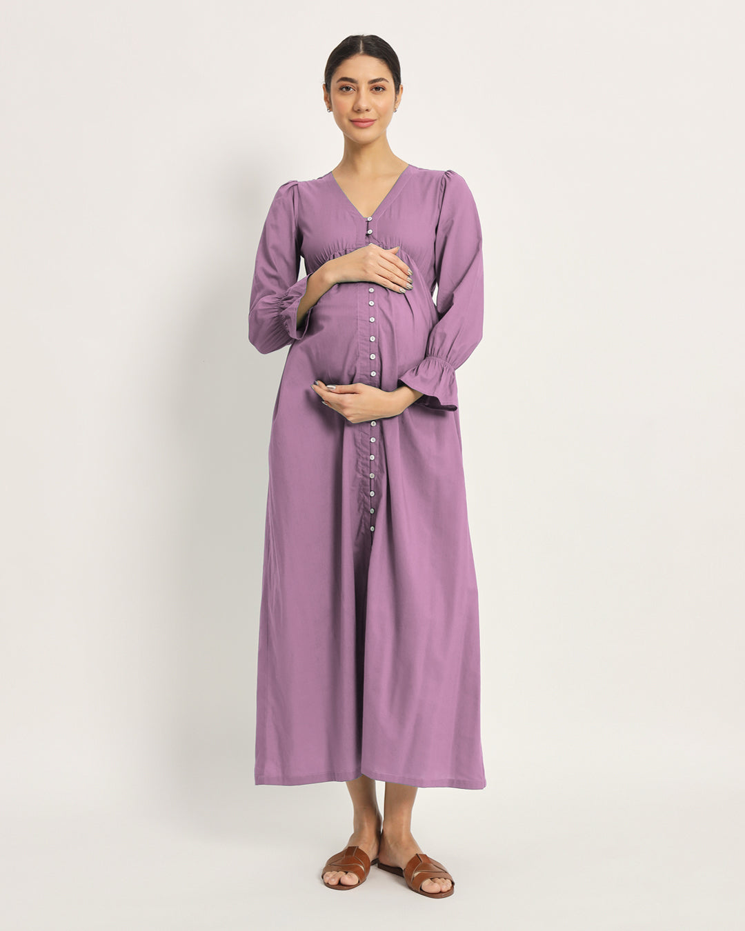 Iris Pink Glowing Bellies Maternity & Nursing Dress