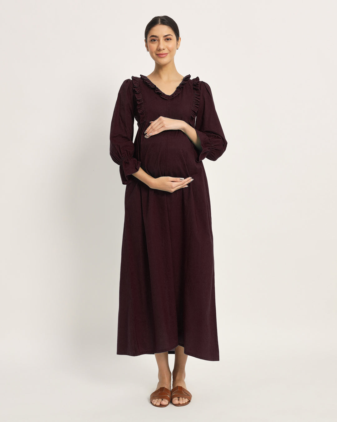Plum Passion Functional Flow Maternity & Nursing Dress