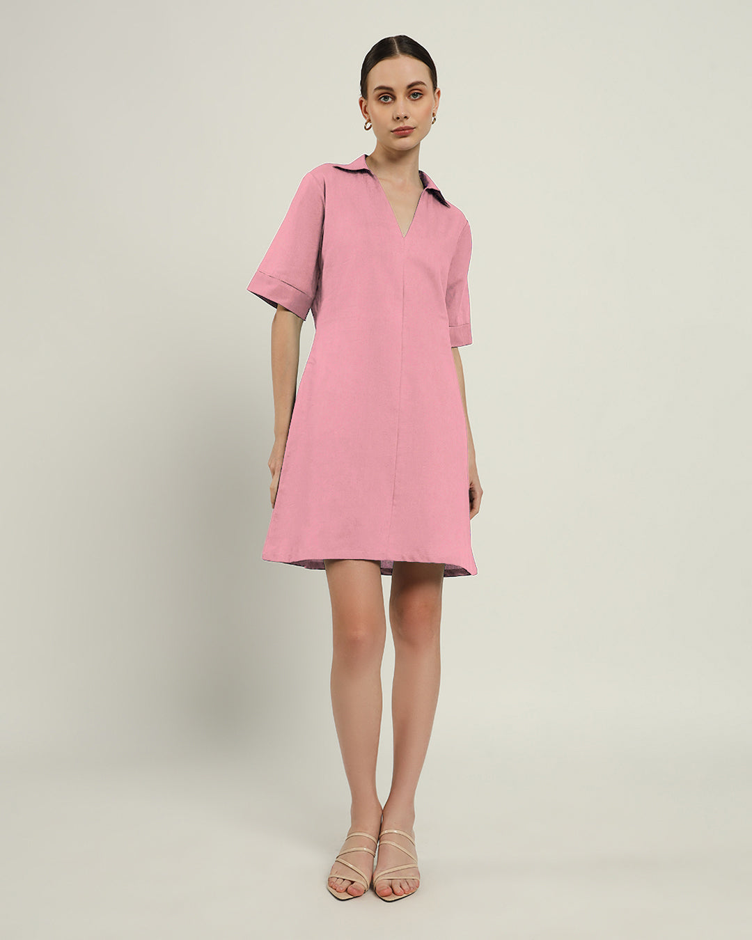 The Ermont Fondant Pink Cotton Dress