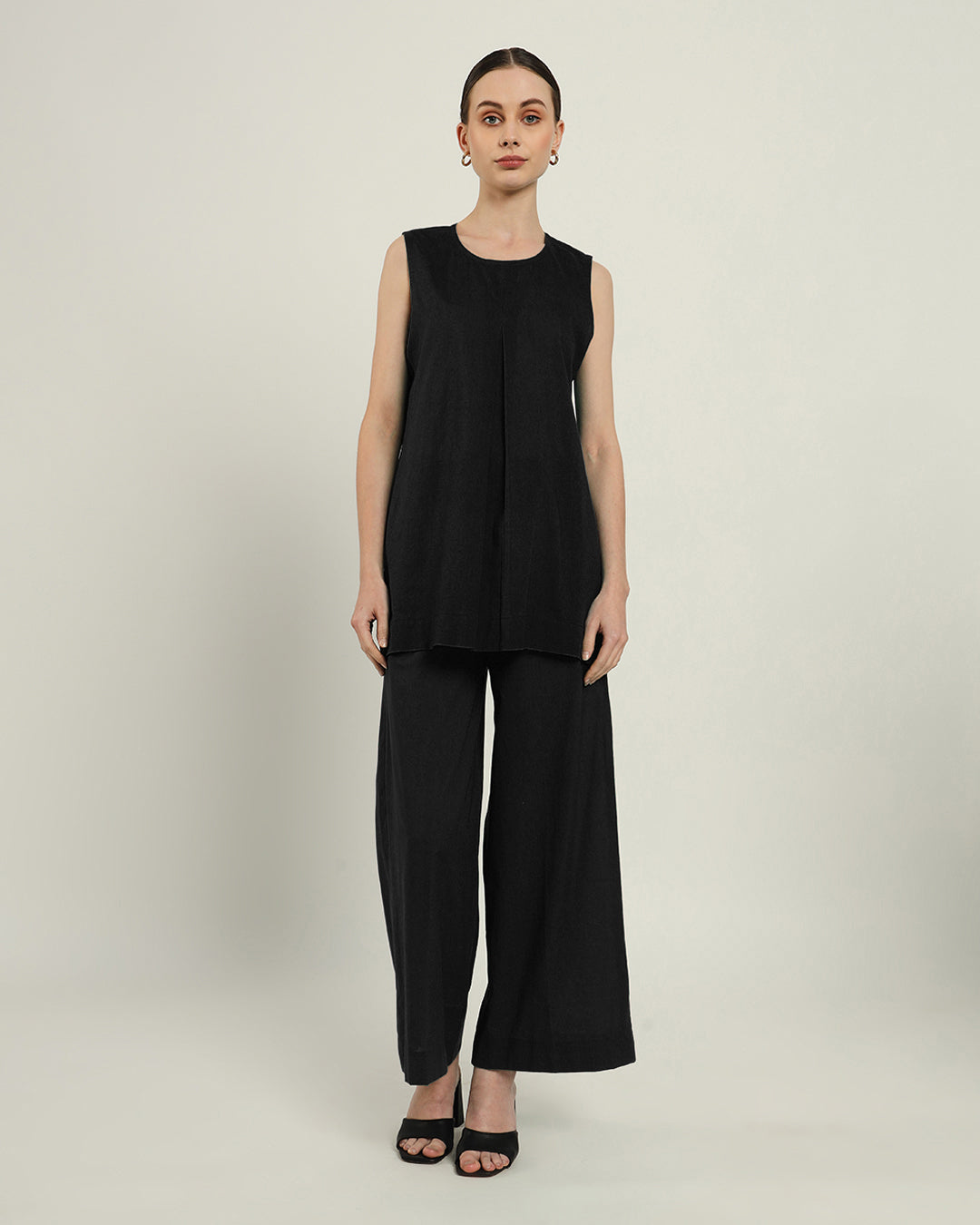 Noir Pleated A Line Top (Without Bottoms)