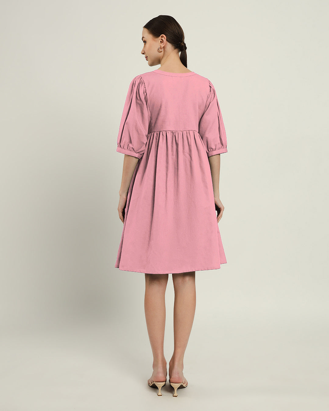 The Aira Fondant Pink Cotton Dress