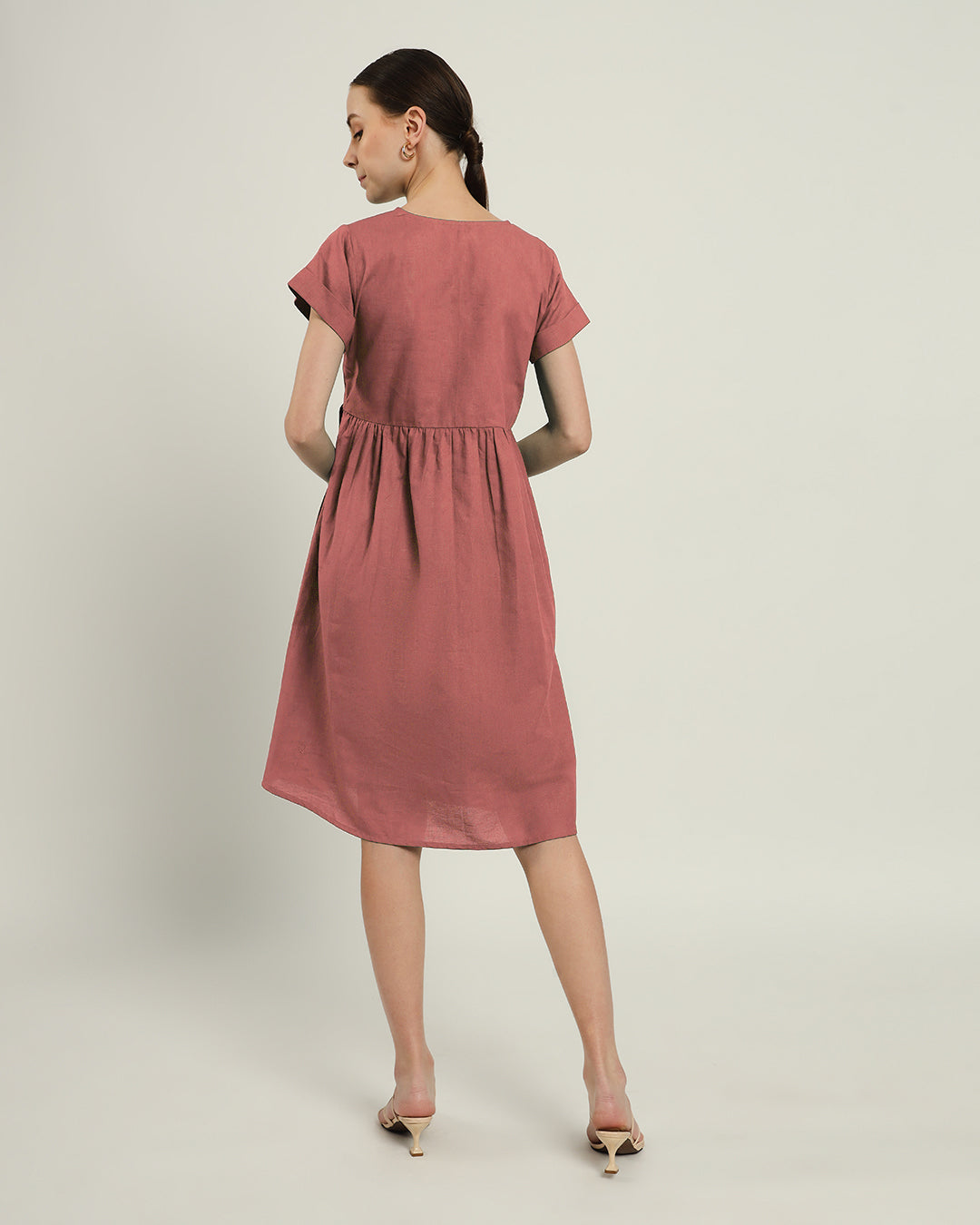The Valence Ivory Pink Cotton Dress