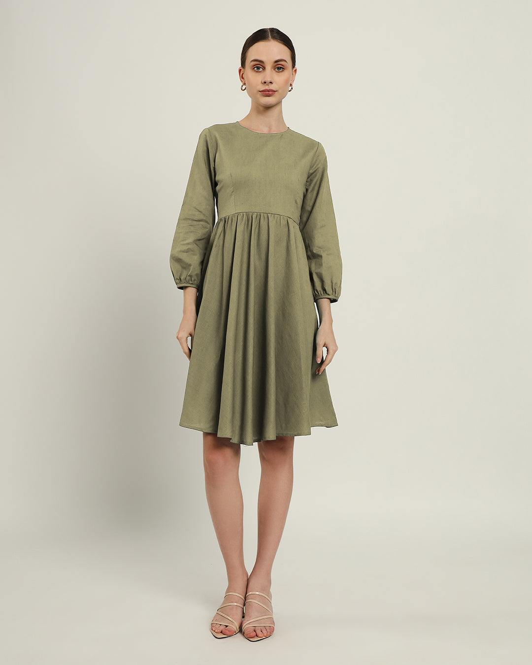 The Exeter Daisy Olive Linen Dress