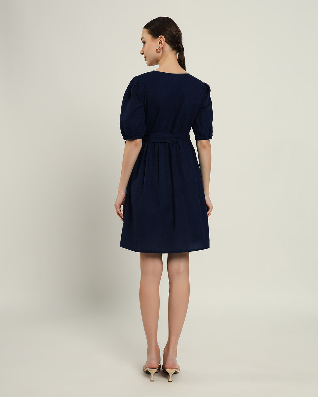 The Inzai Daisy Midnight Blue Linen Dress
