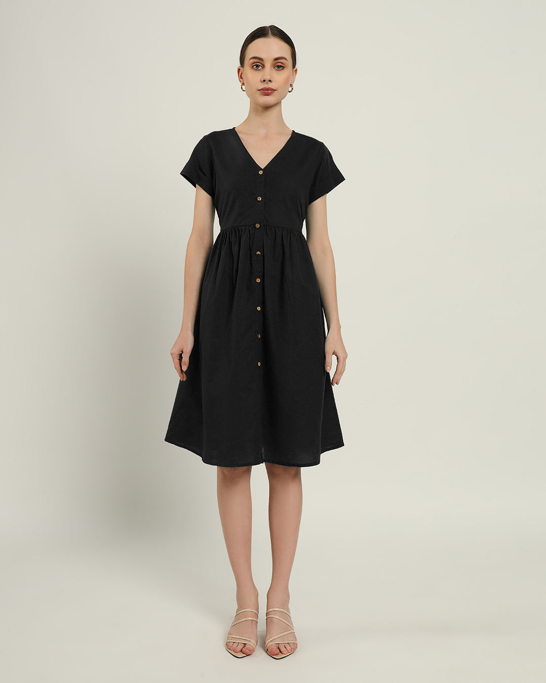 The Valence Noir Cotton Dress