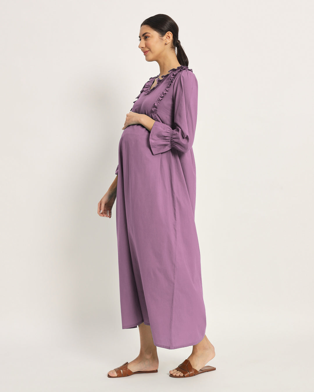 Iris Pink Functional Flow Maternity & Nursing Dress