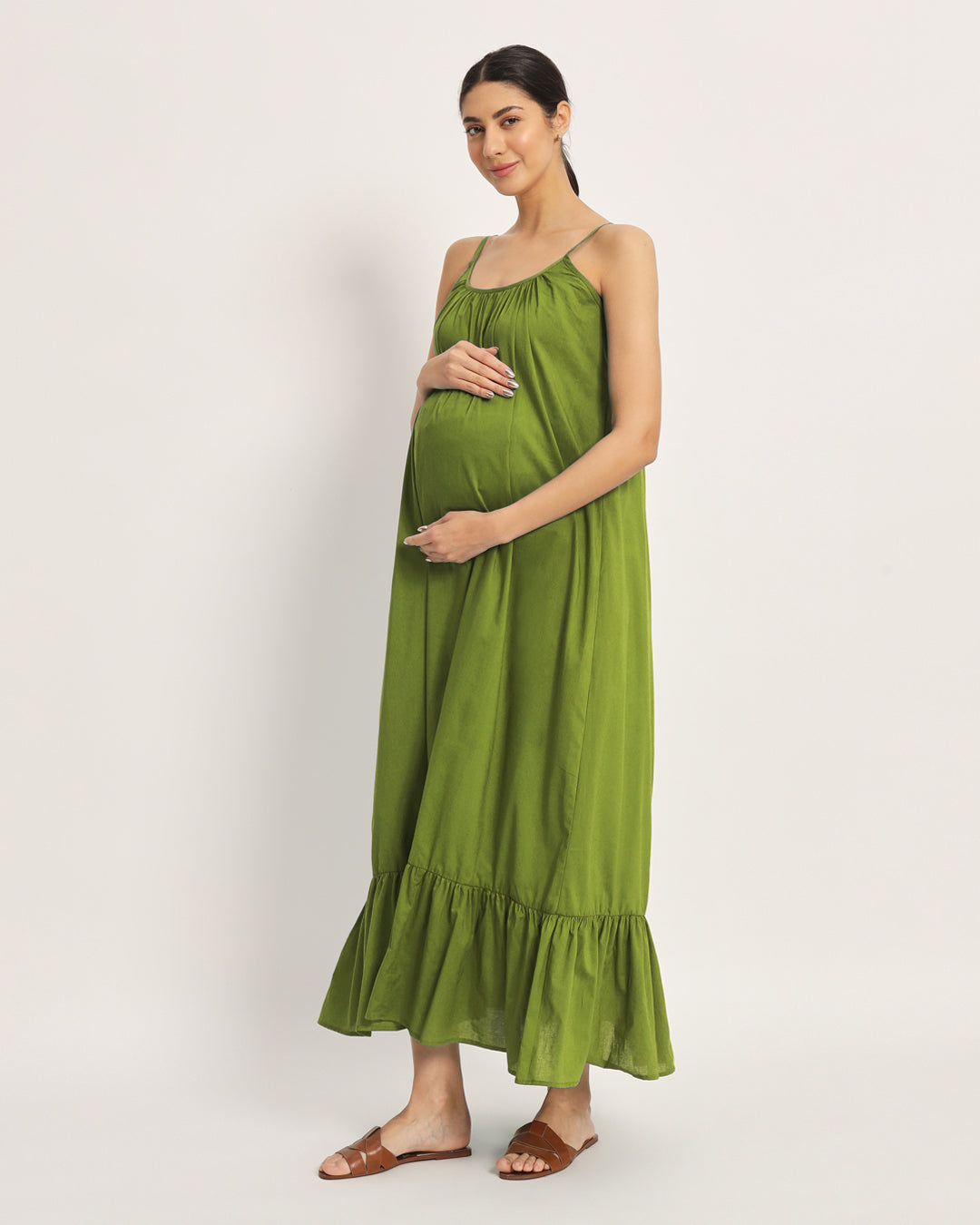 Sage Green Belly Laugh Maternity & Nursing Dress