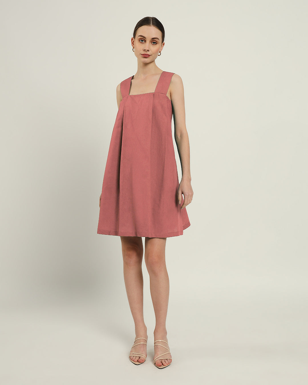 The Larissa Ivory Pink Cotton Dress