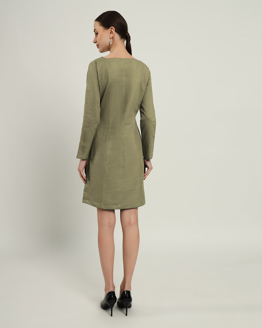 The Auburn Olive Linen Dress