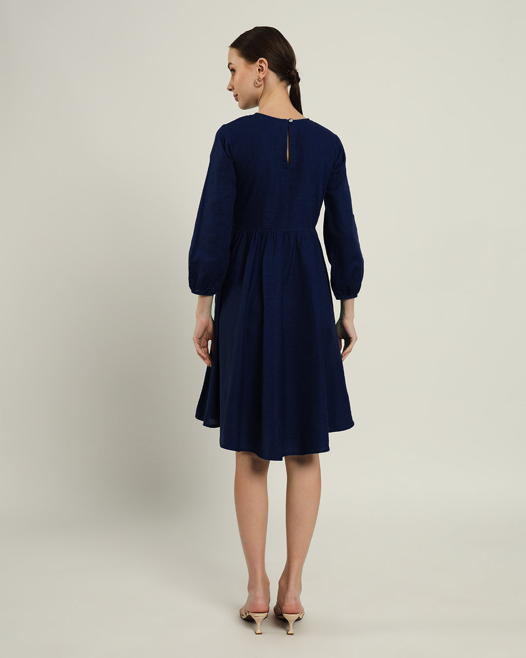The Exeter Daisy Midnight Blue Linen Dress