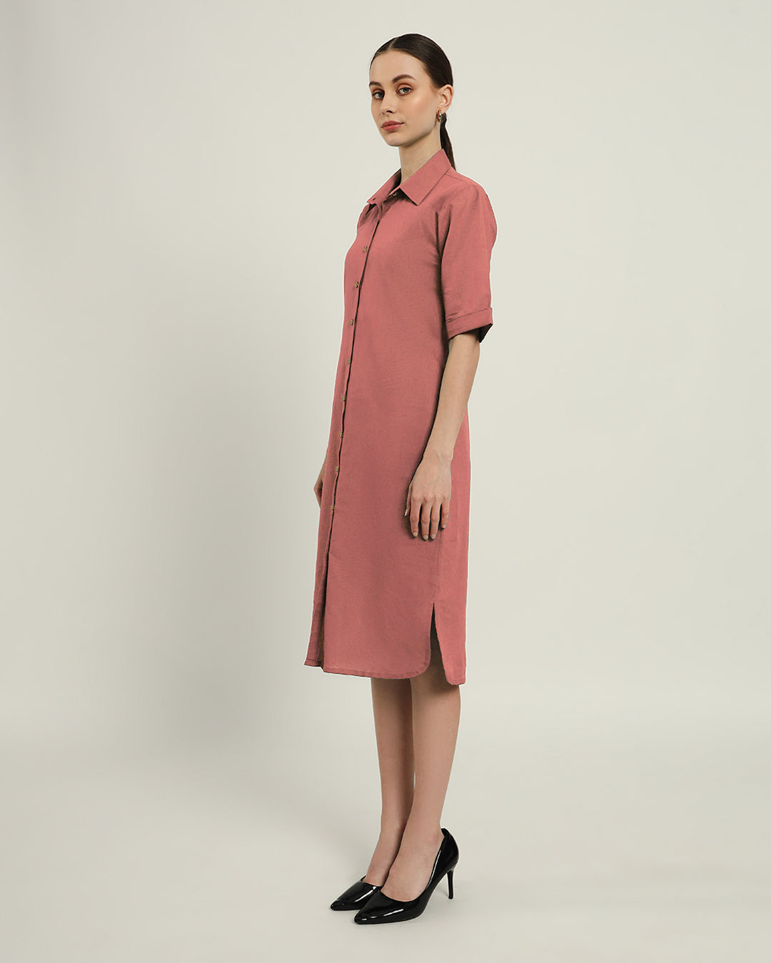 The Tampa Ivory Pink Cotton Dress