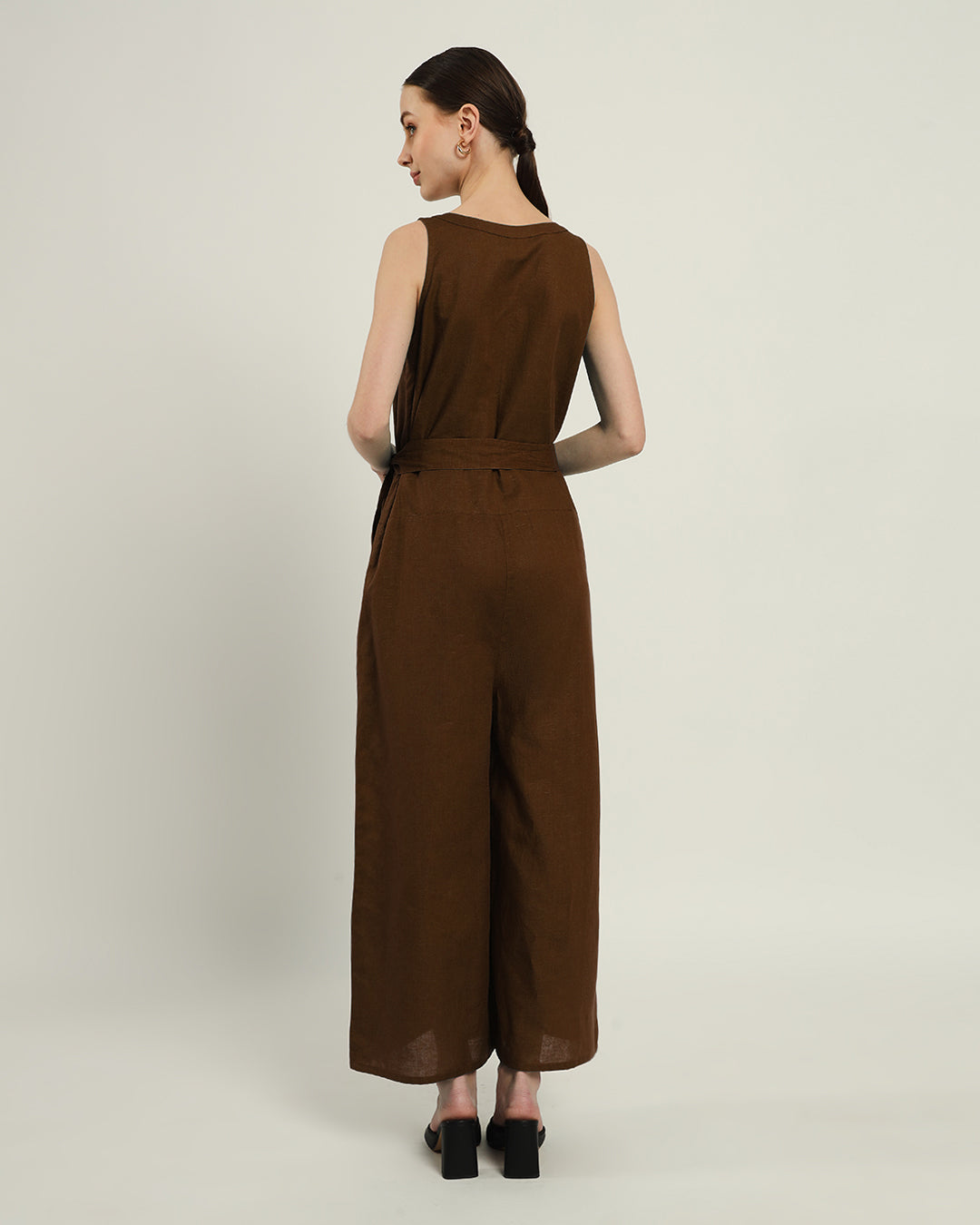 Nutshell Run The Show V Neck Button Down Jumpsuit