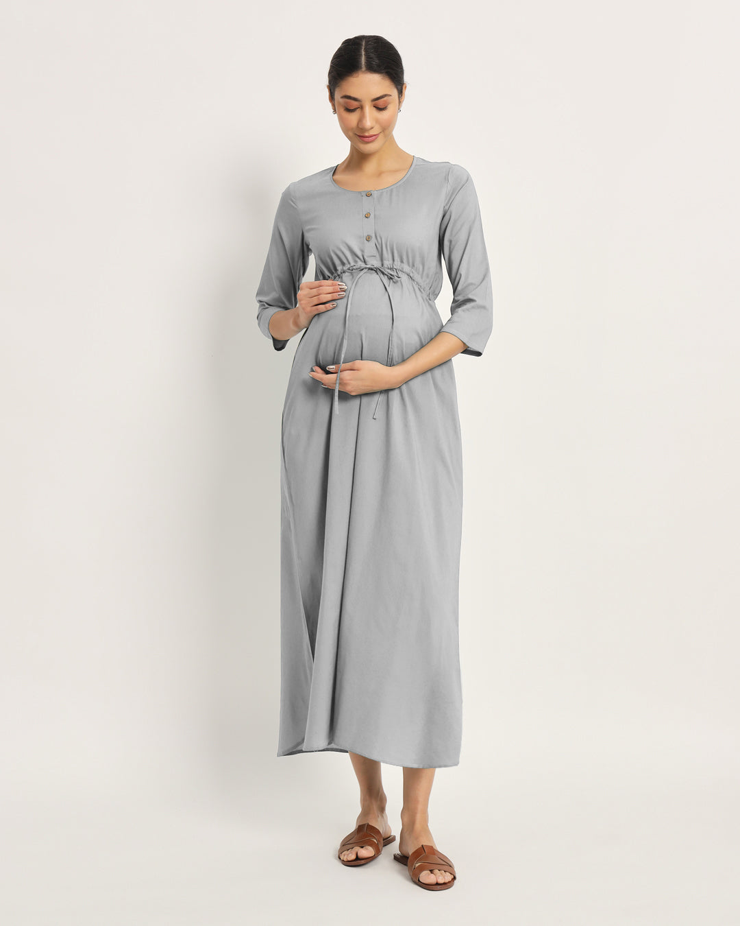 Iced Grey Oh Mama! Maternity & Nursing Dress