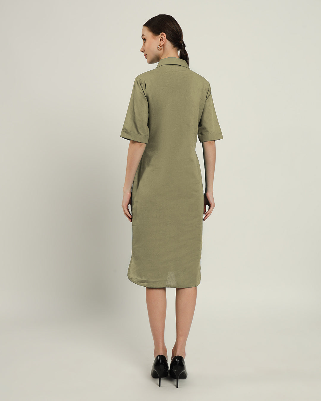 The Tampa Daisy Olive Linen Dress