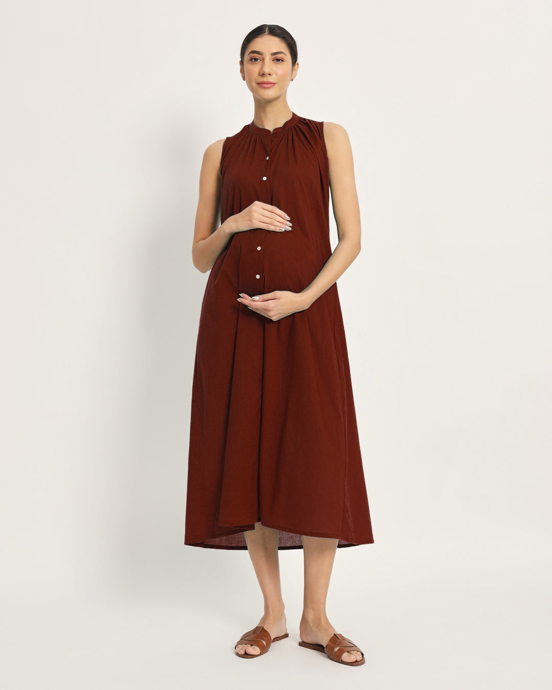 Russet Red Mommy Must-Haves Maternity & Nursing Dress