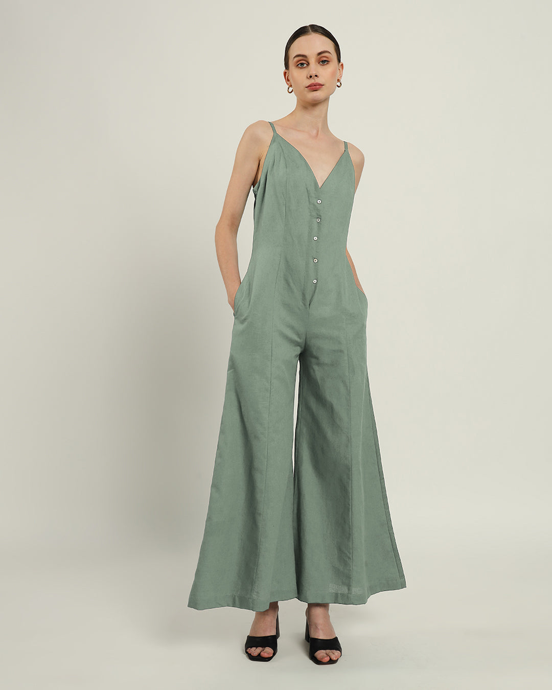 Mint Midday High Flared Jumpsuit