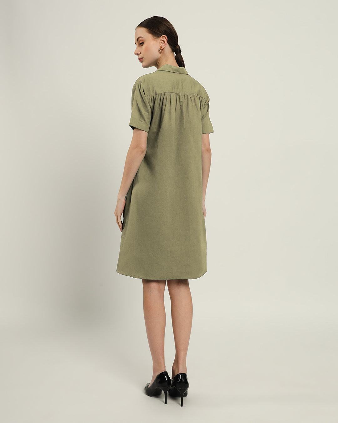 The Lancaster Daisy Olive Linen Dress