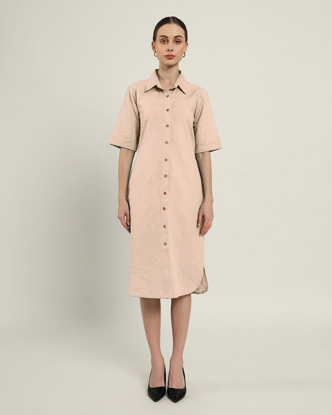 The Tampa Daisy Bisque Linen Dress