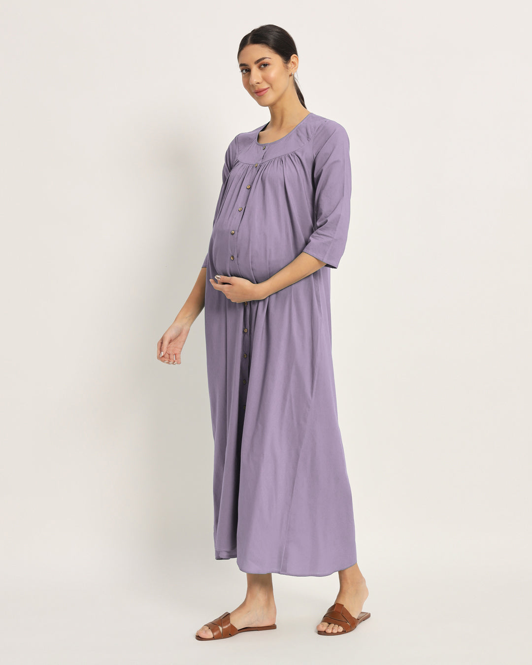 Lilac Mommy Glow Maternity & Nursing Dress