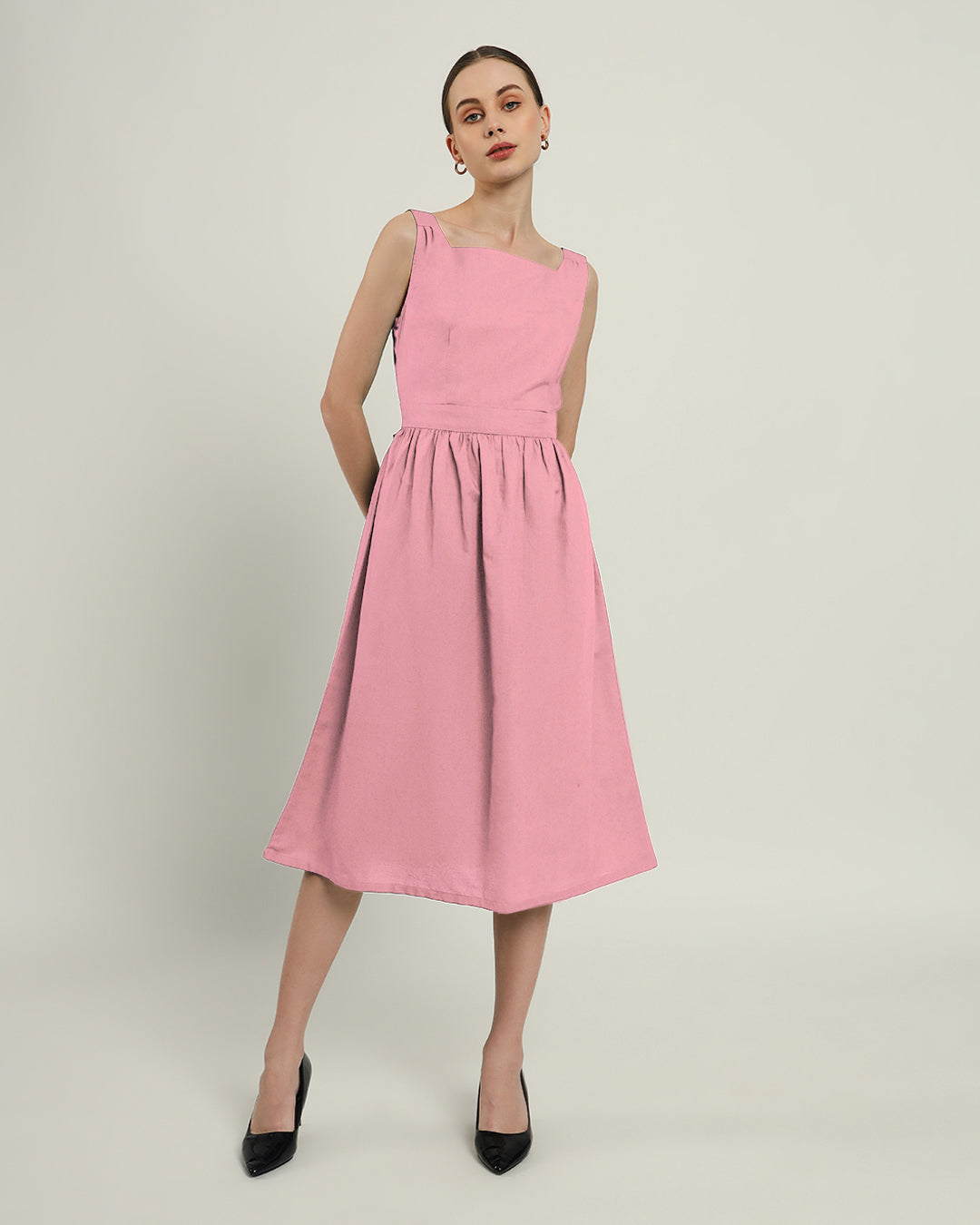 The Mihara Fondant Pink Cotton Dress