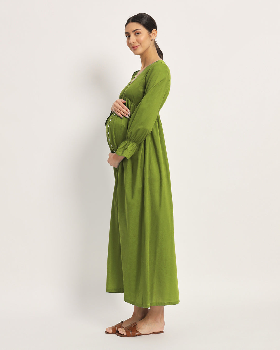 Sage Green Glowing Bellies Maternity & Nursing Dress
