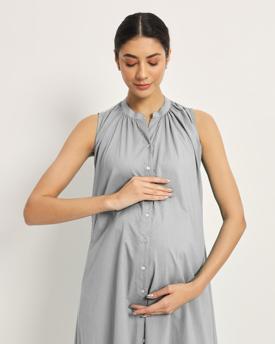 Iced Grey Mommy Must-Haves Maternity & Nursing Dress