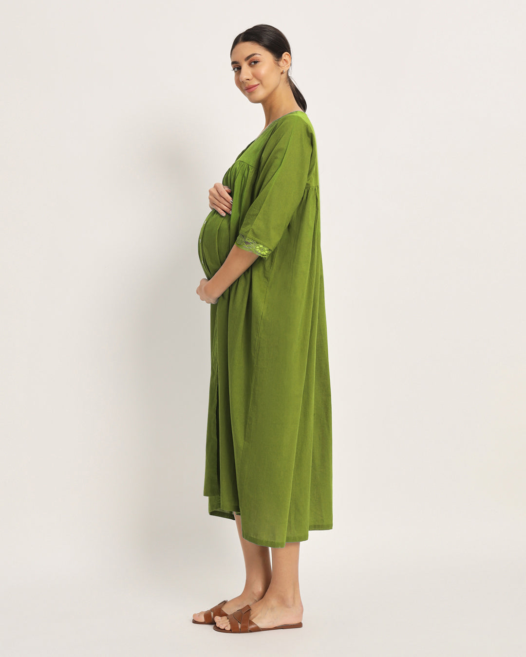 Sage Green Preggo & Posh Maternity & Nursing Dress