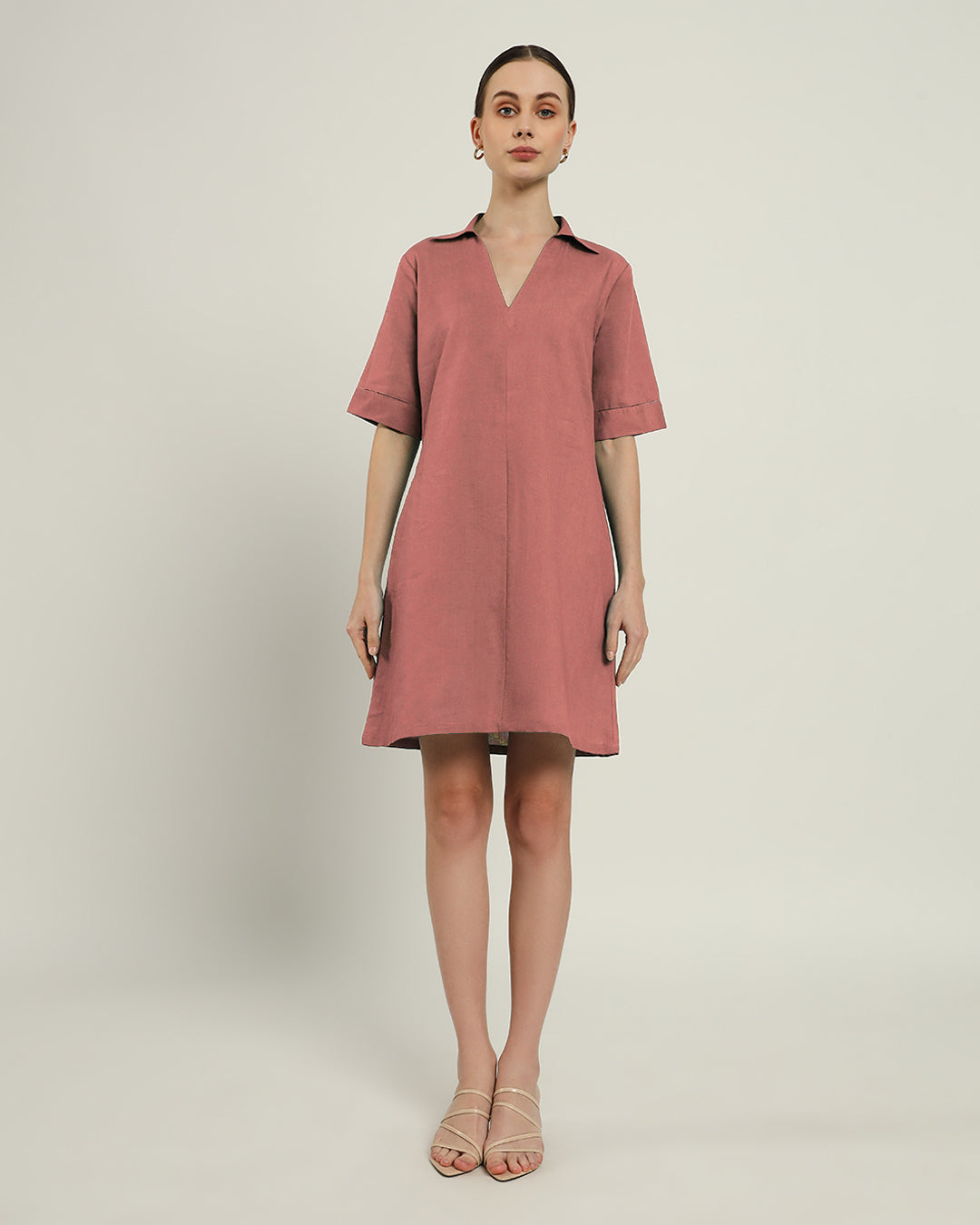 The Ermont Ivory Pink Cotton Dress